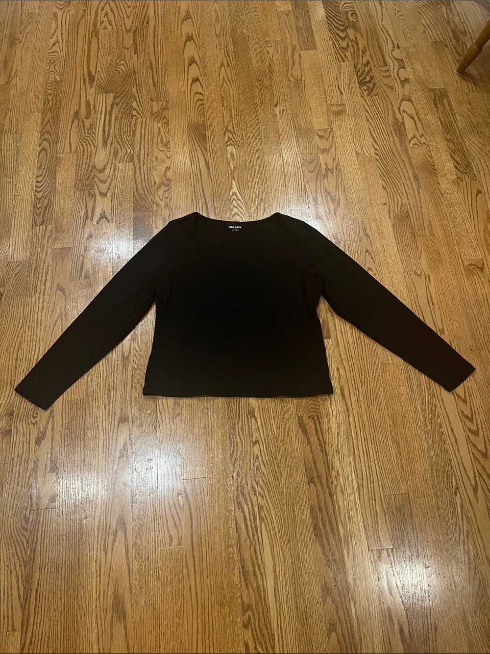 Women’s Old Navy Black Long-Sleeve square neck top size XL